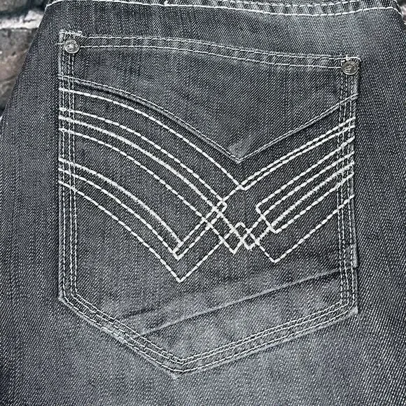 Vintage Old Skool Jeans Mens 34x32 Gray Wide Leg Baggy Hip Hop Skater Y2K Pants - Picture 7 of 16